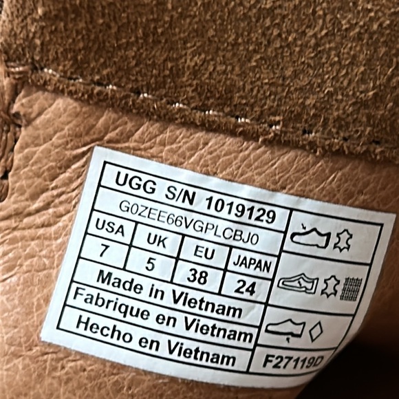 UGG Reid Moccasin Boots Chestnut Size 7 - Picture 9 of 10
